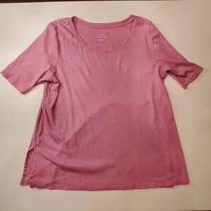 J.Jill Scoop Neck Elbow Sleeve Knit Top Sz L